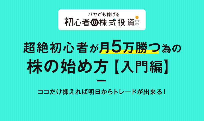 バカでも稼げる 初心者が月5万勝つ為の株の始め方 入門編 みっこむ